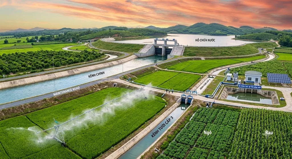 Hệ thống thủy lợi gi&uacute;p ngăn chặn ngập &uacute;ng